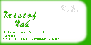 kristof mak business card